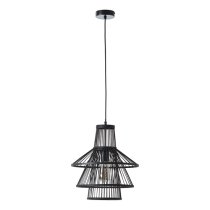 Cary Ceiling Pendant Light With Dark Stained Bamboo Framework