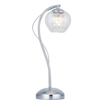 Cardiff Mesmer Clear Ribbed Glass Table Lamp In Chrome