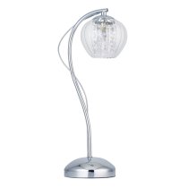 Cardiff Mesmer Clear Ribbed Glass Table Lamp In Chrome