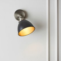 Barrie Franklin Rolled Edge Shade Task Wall Light In Matt Black