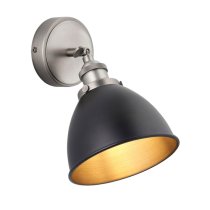 Barrie Franklin Rolled Edge Shade Task Wall Light In Matt Black