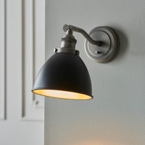 Barrie Franklin Rolled Edge Shade Wall Light In Matt Black