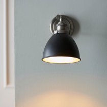 Barrie Franklin Rolled Edge Shade Wall Light In Matt Black