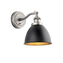 Barrie Franklin Rolled Edge Shade Wall Light In Matt Black