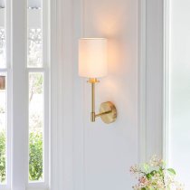 Casper Modern Cylinder Shade Wall Light In Satin Brass