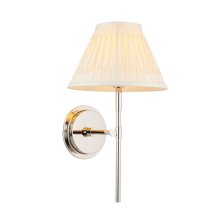 Cocoa And Chatsworth Ivory Shade Wall Light In Bright Nickel