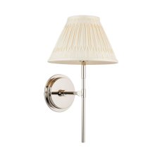 Cocoa And Chatsworth Ivory Shade Wall Light In Bright Nickel