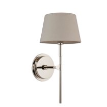 Cocoa And Cici Grey Tapered Shade Wall Light In Bright Nickel