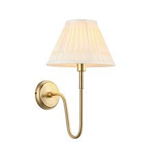 Davis And Chatsworth Ivory Shade Wall Light In Antique Brass