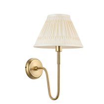 Davis And Chatsworth Ivory Shade Wall Light In Antique Brass