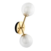 Easton Clear Ribbed And Frosted Glass Wall Light In Satin Brass