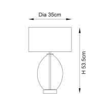 Newton White Drum Shade Touch Table Lamp With Tinted Glass Base