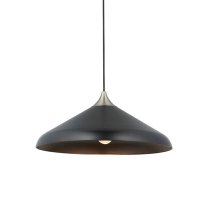 Lincoln Industrial Coned Ceiling Pendant Light In Matt Nickel