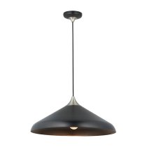 Lincoln Industrial Coned Ceiling Pendant Light In Matt Nickel