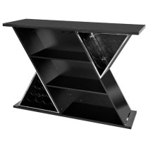 Camrose High Gloss Home Bar Unit With 3 Shelves In Black