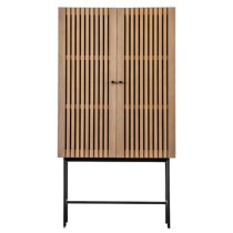 Okonma Wooden Drinks Cabinet With Metal Legs In Oak