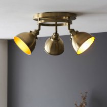 Moline 3 Lights Round Bar Spotlight In Antique Brass