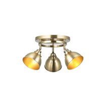 Moline 3 Lights Round Bar Spotlight In Antique Brass