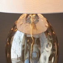 Plano White Shade Touch Table Lamp In Champagne Glass Base