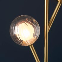 Quincy 3 Lights Glass Shade Floor Lamp In Satin Brass