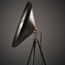 Silvis Coned Floor Lamp In Matt Black With Matt Nickel Details