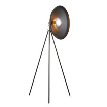 Silvis Coned Floor Lamp In Matt Black With Matt Nickel Details