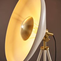 Silvis Coned Floor Lamp In Warm White With Brass Details