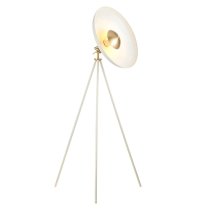 Silvis Coned Floor Lamp In Warm White With Brass Details