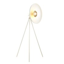 Silvis Coned Floor Lamp In Warm White With Brass Details