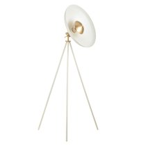 Silvis Coned Floor Lamp In Warm White With Brass Details