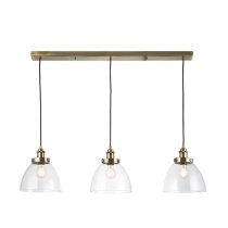 Monza 3 Lights Linear Ceiling Pendant Light In Antique Brass