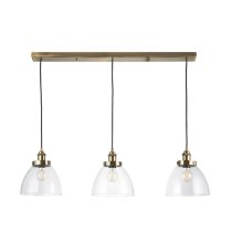 Monza 3 Lights Linear Ceiling Pendant Light In Antique Brass