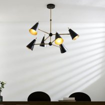 Salado 6 Lights Ceiling Pendant Light In Matt Black