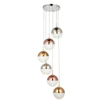 Seattle 6 Lights Ceiling Pendant Light In Polished Chrome