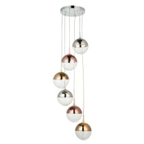 Seattle 6 Lights Ceiling Pendant Light In Polished Chrome