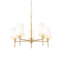 Clive 5 Lights Multi Arm Ceiling Pendant Light In Satin Brass