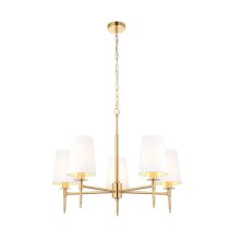 Clive 5 Lights Multi Arm Ceiling Pendant Light In Satin Brass