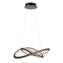 Davis LED Ceiling Pendant Light In Textured Black With Diffuser