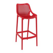 Adrian Red Polypropylene And Glass Fiber Bar Chairs In Pair