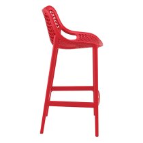 Adrian Red Polypropylene And Glass Fiber Bar Chairs In Pair