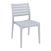 Albany Silver Grey Polypropylene Dining Chairs In Pair