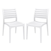 Albany White Polypropylene Dining Chairs In Pair