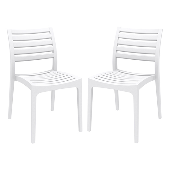 Albany White Polypropylene Dining Chairs In Pair