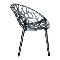 Cancun Clear Polycarbonate Transparent Dining Chair In Black