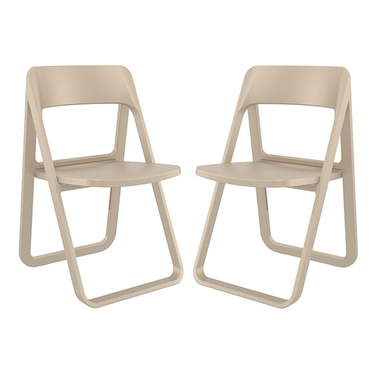 Durham Taupe Polypropylene Dining Chairs In Pair