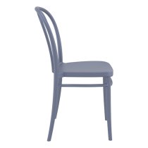 Victor Polypropylene With Glass Fiber Dining Chair In Dark Grey