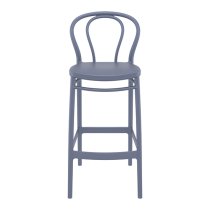 Victor Grey Polypropylene With Glass Fiber Bar Chairs In Pair