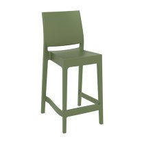 Mesa Olive Green Polypropylene Bar Chairs In Pair