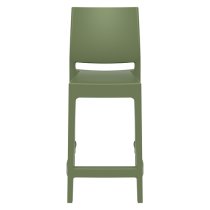 Mesa Olive Green Polypropylene Bar Chairs In Pair