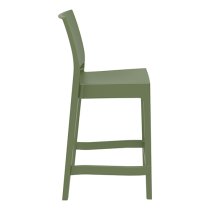 Mesa Olive Green Polypropylene Bar Chairs In Pair